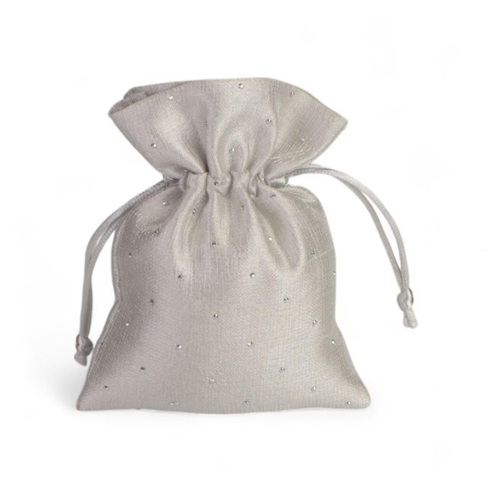 SACCHETTO GRIGIO MD STRASS 10X14CM